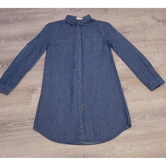 TAYLOR & SAGE Women's Long Sleeve Button Down Denim Shirt‎ Dres  Size XS - Picture 3 of 10